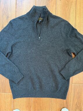 J. Crew Men’s Charcoal Half-Zip Cashmere Blend Sweater / medium